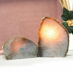 Agate Crystal Lamp and Tealight Holder Set J63 | Himalayan Salt Factory