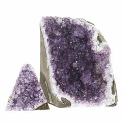 Amethyst Crystal Geode Specimen Set 2 Pieces DR215 | Himalayan Salt Factory