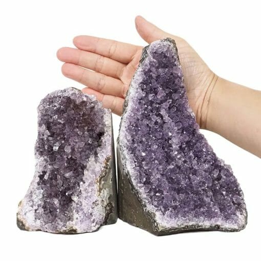 Amethyst Crystal Geode Specimen Set 2 Pieces DS1994 | Himalayan Salt Factory