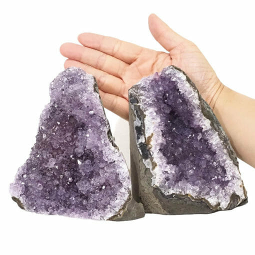 Amethyst Crystal Geode Specimen Set 2 Pieces DS1999 | Himalayan Salt Factory