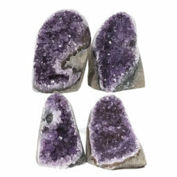 Amethyst Polished Crystal Druze Specimen Set 4 L079 | Himalayan Salt Factory