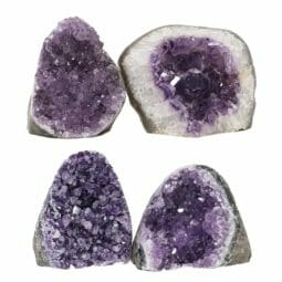Amethyst Polished Crystal Druze Specimen Set 4 L083 | Himalayan Salt Factory