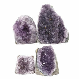 Amethyst Polished Crystal Druze Specimen Set 4 L090 | Himalayan Salt Factory