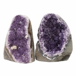 Amethyst Polished Crystal Geode Specimen Set 2 Pieces DB116 | Himalayan Salt Factory