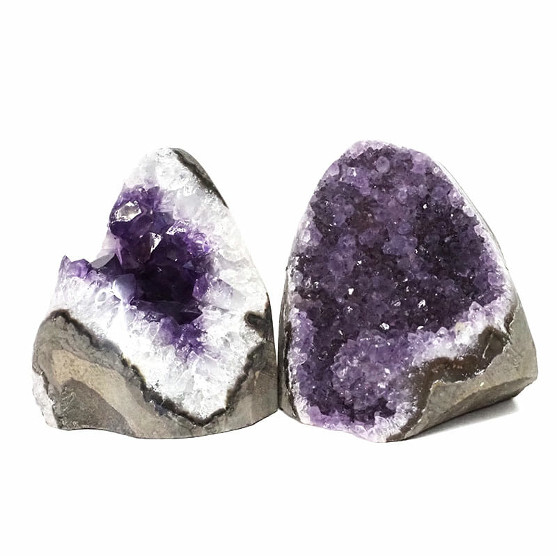 2.17kg Amethyst Polished Crystal Geode Specimen Set 2 Pieces DB117 3 Amethyst Polished Crystal Geode Specimen Set 2 Pieces DB117 | Himalayan Salt Factory