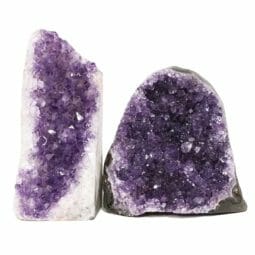 Amethyst Polished Crystal Geode Specimen Set 2 Pieces DS2005 | Himalayan Salt Factory