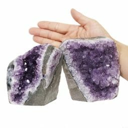 2.07kg Amethyst Polished Crystal Geode Specimen Set 2 Pieces DS2006 5 Amethyst Polished Crystal Geode Specimen Set 2 Pieces DS2006 | Himalayan Salt Factory