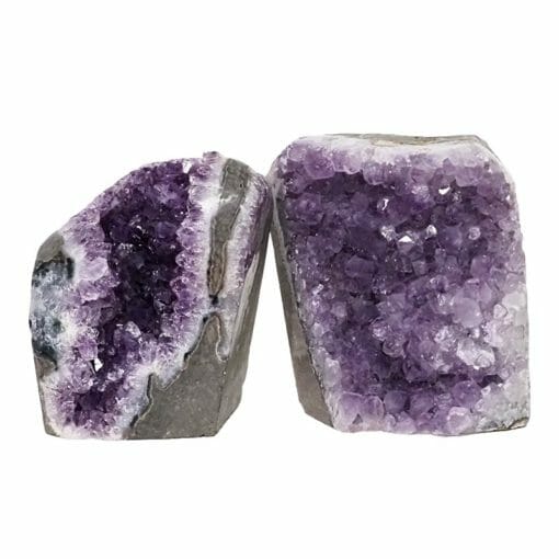 Amethyst Polished Crystal Geode Specimen Set 2 Pieces DS2006 | Himalayan Salt Factory