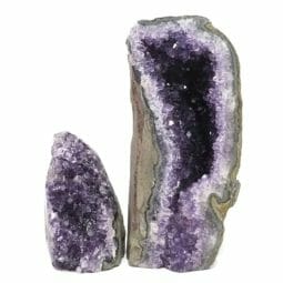 Amethyst Polished Crystal Geode Specimen Set 2 Pieces DS2008 | Himalayan Salt Factory