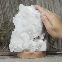 Clear Quartz Cluster Lamp on LED Large Base DB134 | Himalayan Salt Factory