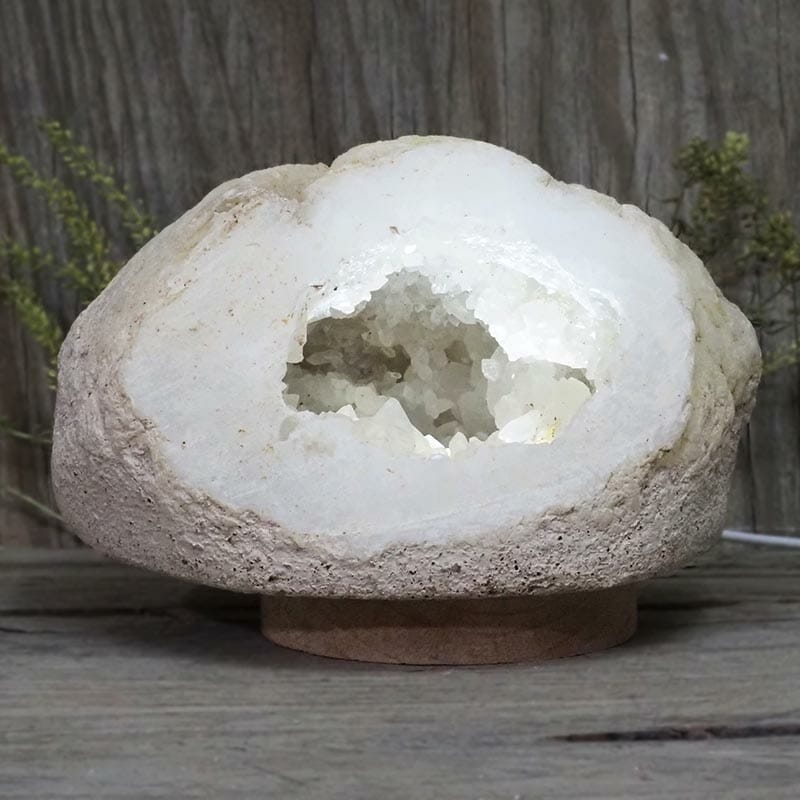 2.83kg Natural Calcite Geode Lamp with Large LED Light Base DB222 3 Natural Calcite Geode Lamp with Large LED Light Base DB222 | Himalayan Salt Factory