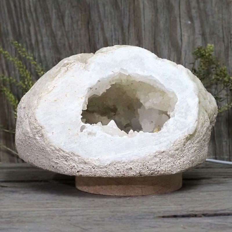 2.83kg Natural Calcite Geode Lamp with Large LED Light Base DB222 4 Natural Calcite Geode Lamp with Large LED Light Base DB222 | Himalayan Salt Factory
