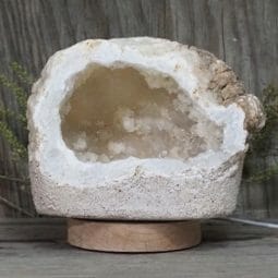 Natural Calcite Geode Lamp with Large LED Light Base DB223 | Himalayan Salt Factory