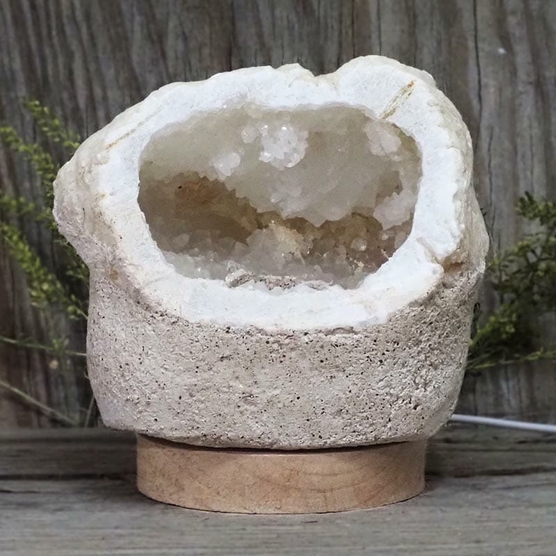 2.04kg Natural Calcite Geode Lamp with Large LED Light Base DB224 4 Natural Calcite Geode Lamp with Large LED Light Base DB224 | Himalayan Salt Factory
