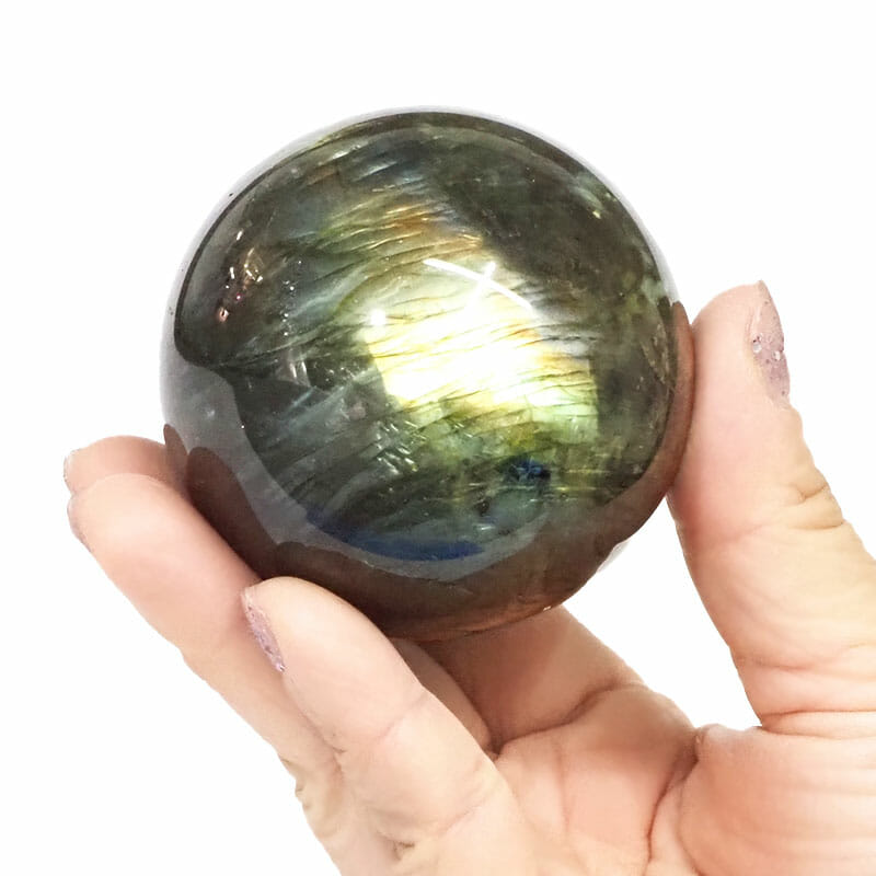Natural Labradorite Polished Sphere 6cm 4 Natural Labradorite Polished Sphere 6cm | Himalayan Salt Factory