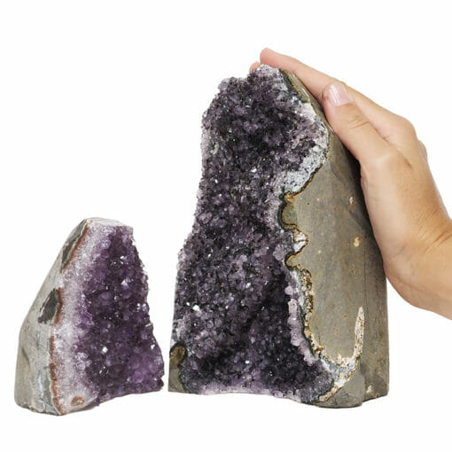 2.87kg Amethyst Crystal Geode Specimen Set 2 Pieces DB184 | Himalayan Salt Factory