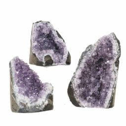 2.16kg Amethyst Crystal Geode Specimen Set 3 Pieces DR221 | Himalayan Salt Factory