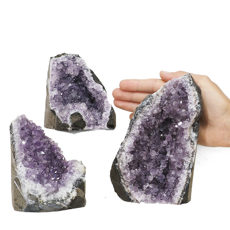2.16kg Amethyst Crystal Geode Specimen Set 3 Pieces DR221 4 2.16kg Amethyst Crystal Geode Specimen Set 3 Pieces DR221 | Himalayan Salt Factory