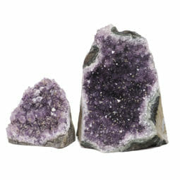 2.19kg Amethyst Crystal Geode Specimen Set 2 Pieces DR233 | Himalayan Salt Factory