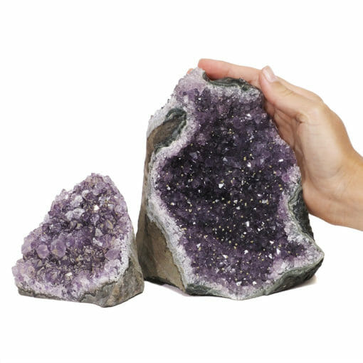 2.19kg Amethyst Crystal Geode Specimen Set 2 Pieces DR233 | Himalayan Salt Factory