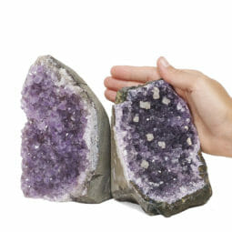 2.12kg Amethyst Crystal Geode Specimen Set 2 Pieces DR244 | Himalayan Salt Factory