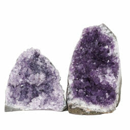 2.15kg Amethyst Crystal Geode Specimen Set 2 Pieces DR251 | Himalayan Salt Factory
