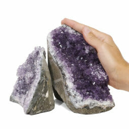 2.15kg Amethyst Crystal Geode Specimen Set 2 Pieces DR251 | Himalayan Salt Factory
