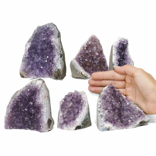 2.34kg Amethyst Crystal Geode Specimen Set 6 Pieces DR256 | Himalayan Salt Factory