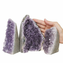 2.23kg Amethyst Crystal Geode Specimen Set 3 Pieces DR262 | Himalayan Salt Factory