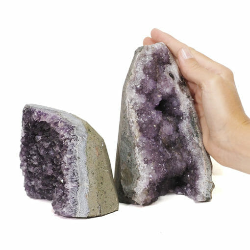 2.38kg Amethyst Crystal Geode Specimen Set 2 Pieces DR267 | Himalayan Salt Factory