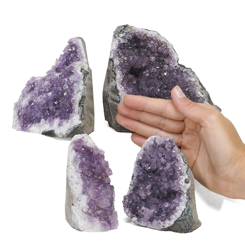2.18kg Amethyst Crystal Geode Specimen Set 4 Pieces L058 4 2.18kg Amethyst Crystal Geode Specimen Set 4 Pieces L058 | Himalayan Salt Factory
