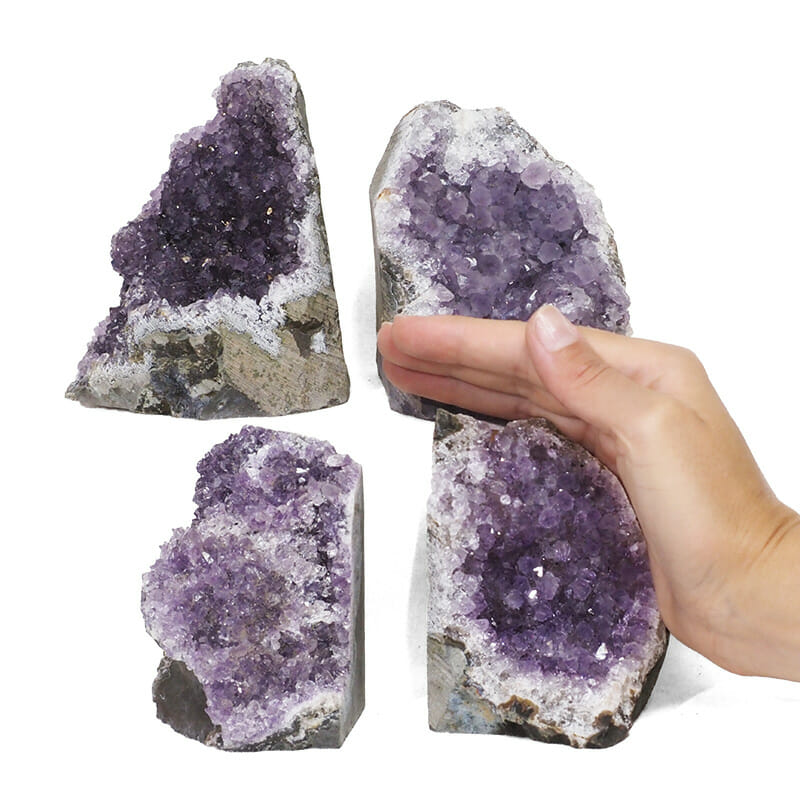 2.09kg Amethyst Crystal Geode Specimen Set 4 Pieces L060 4 2.09kg Amethyst Crystal Geode Specimen Set 4 Pieces L060 | Himalayan Salt Factory