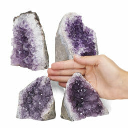 2.02kg Amethyst Crystal Geode Specimen Set 4 Pieces L061 | Himalayan Salt Factory