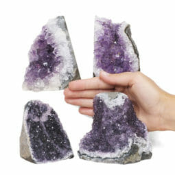2.15kg Amethyst Crystal Geode Specimen Set 4 Pieces L063 | Himalayan Salt Factory