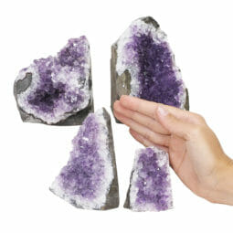 2.43kg Amethyst Crystal Geode Specimen Set 4 Pieces L064 | Himalayan Salt Factory