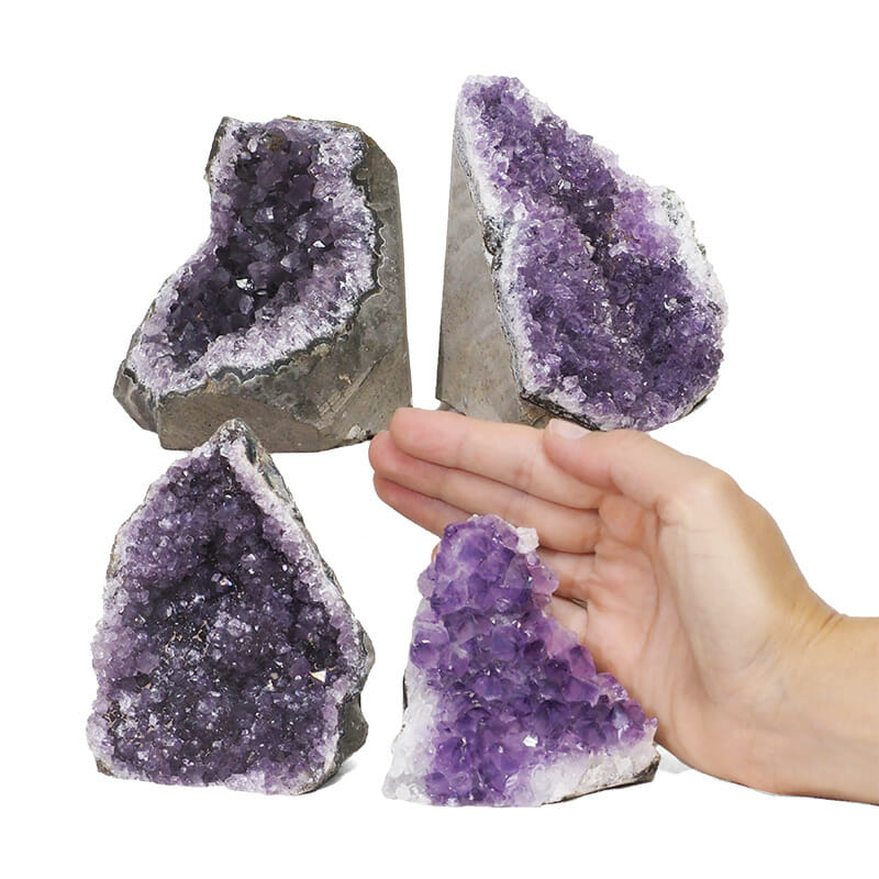 2.05kg Amethyst Crystal Geode Specimen Set 4 Pieces L065 4 2.05kg Amethyst Crystal Geode Specimen Set 4 Pieces L065 | Himalayan Salt Factory