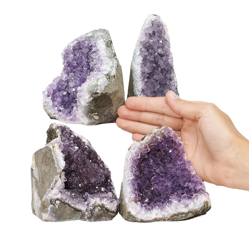 2.20kg Amethyst Crystal Geode Specimen Set 4 Pieces L067 4 2.20kg Amethyst Crystal Geode Specimen Set 4 Pieces L067 | Himalayan Salt Factory