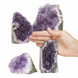 2.09kg Amethyst Crystal Geode Specimen Set 4 Pieces L070 | Himalayan Salt Factory
