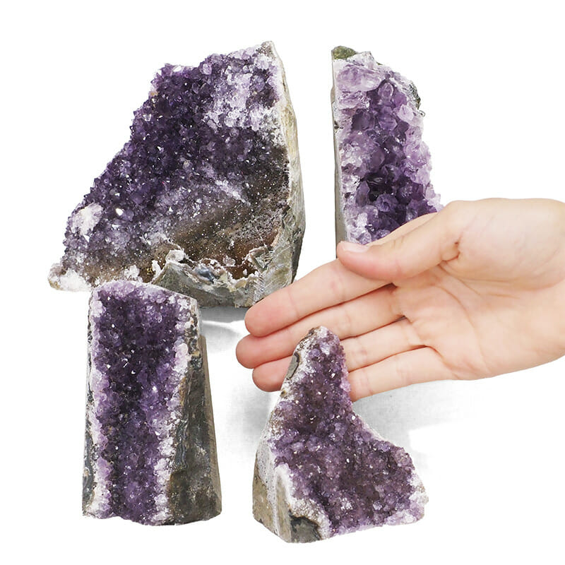 1.98kg Amethyst Crystal Geode Specimen Set 4 Pieces L072 4 1.98kg Amethyst Crystal Geode Specimen Set 4 Pieces L072 | Himalayan Salt Factory