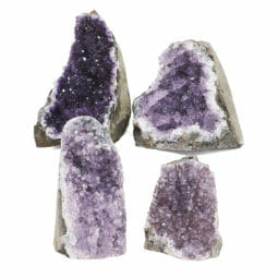 2.35kg Amethyst Crystal Geode Specimen Set 4 Pieces L073 | Himalayan Salt Factory