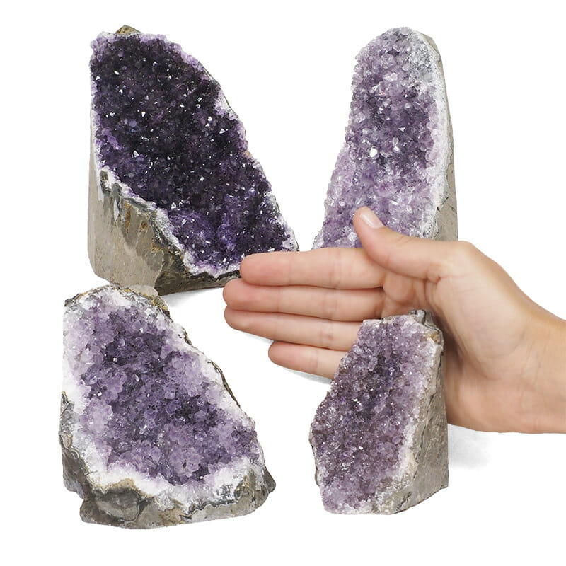 2.35kg Amethyst Crystal Geode Specimen Set 4 Pieces L073 4 2.35kg Amethyst Crystal Geode Specimen Set 4 Pieces L073 | Himalayan Salt Factory