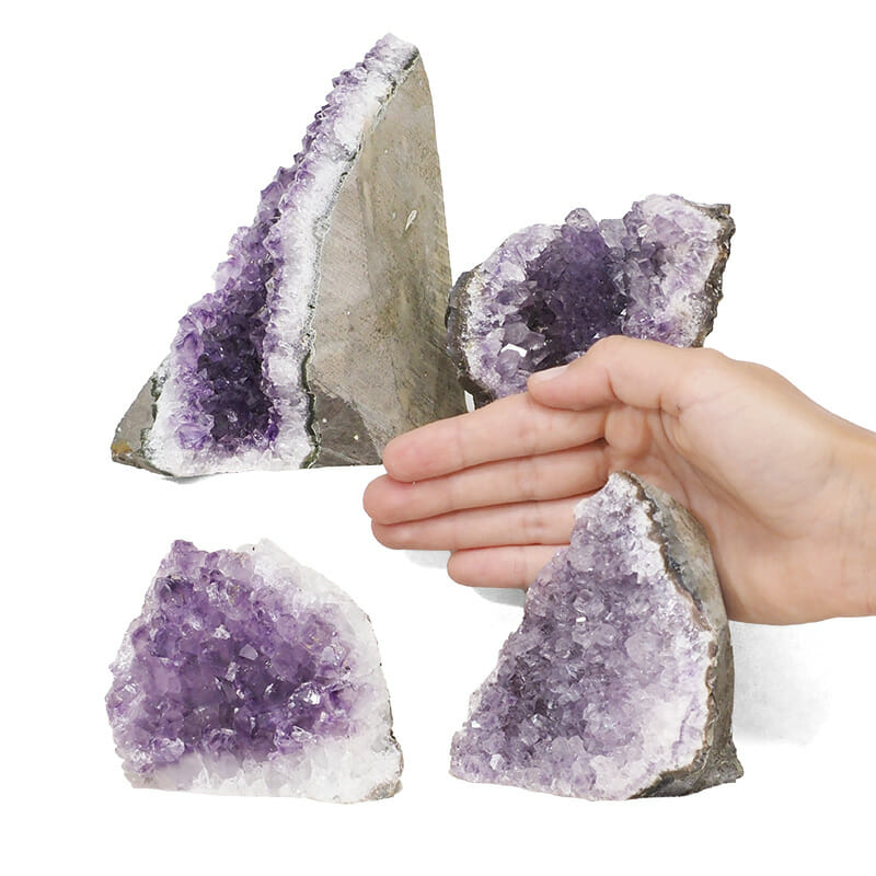 2.21kg Amethyst Crystal Geode Specimen Set 4 Pieces L075 4 2.21kg Amethyst Crystal Geode Specimen Set 4 Pieces L075 | Himalayan Salt Factory