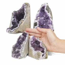 2.22kg Amethyst Crystal Geode Specimen Set 4 Pieces L076 | Himalayan Salt Factory