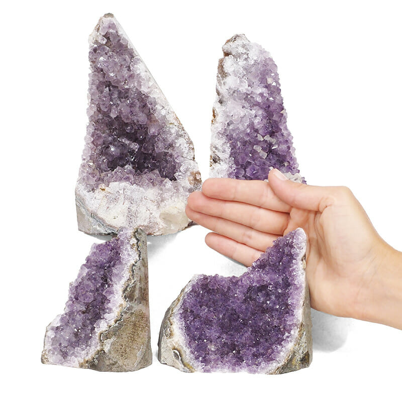 2.52kg Amethyst Crystal Geode Specimen Set 4 Pieces L078 4 2.52kg Amethyst Crystal Geode Specimen Set 4 Pieces L078 | Himalayan Salt Factory