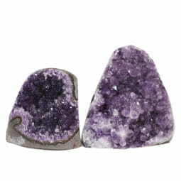 1.88kg Amethyst Polished Crystal Geode Specimen Set 2 Pieces DB109 | Himalayan Salt Factory