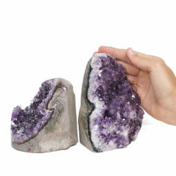 1.88kg Amethyst Polished Crystal Geode Specimen Set 2 Pieces DB109 | Himalayan Salt Factory