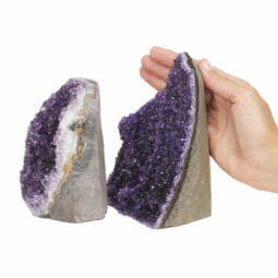 1.72kg Amethyst Polished Crystal Geode Specimen Set 2 Pieces DB111 | Himalayan Salt Factory