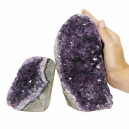 1.93kg Amethyst Polished Crystal Geode Specimen Set 2 Pieces DB115 | Himalayan Salt Factory