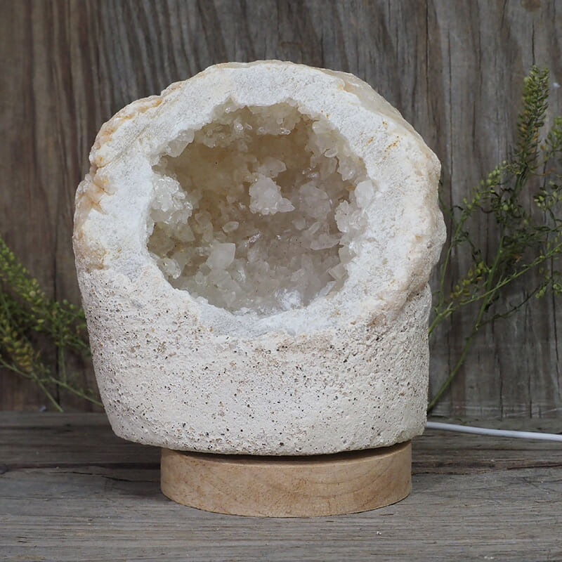 2.30kg Natural Calcite Geode Lamp with Large LED Light Base DB205 4 2.30kg Natural Calcite Geode Lamp with Large LED Light Base DB205 | Himalayan Salt Factory