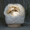 2.05kg Natural Calcite Geode Lamp with Large LED Light Base DB208 | Himalayan Salt Factory